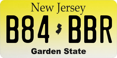 NJ license plate B84BBR