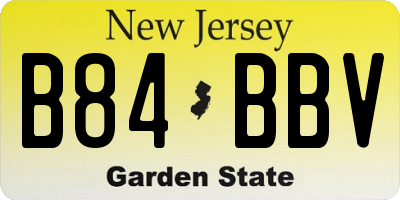 NJ license plate B84BBV