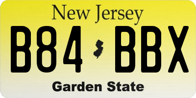 NJ license plate B84BBX