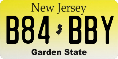 NJ license plate B84BBY