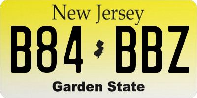 NJ license plate B84BBZ