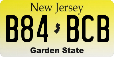 NJ license plate B84BCB