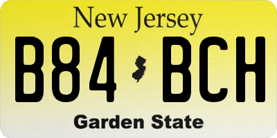 NJ license plate B84BCH