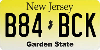 NJ license plate B84BCK