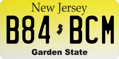 NJ license plate B84BCM