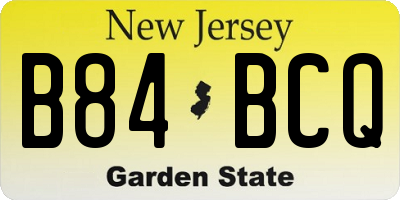 NJ license plate B84BCQ