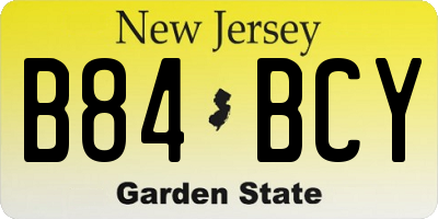 NJ license plate B84BCY