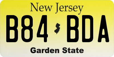 NJ license plate B84BDA