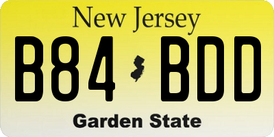 NJ license plate B84BDD