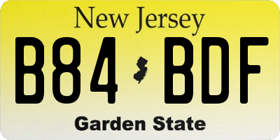 NJ license plate B84BDF