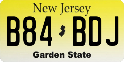 NJ license plate B84BDJ