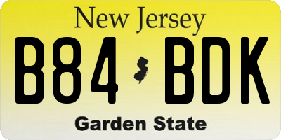 NJ license plate B84BDK