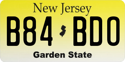 NJ license plate B84BDO