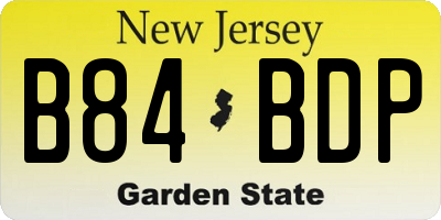 NJ license plate B84BDP