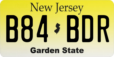 NJ license plate B84BDR