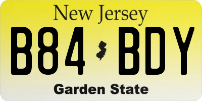 NJ license plate B84BDY