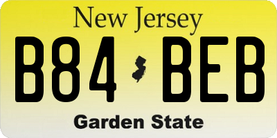NJ license plate B84BEB