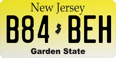 NJ license plate B84BEH