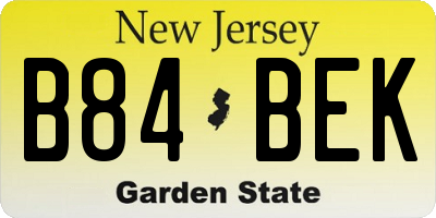 NJ license plate B84BEK