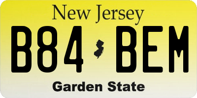 NJ license plate B84BEM