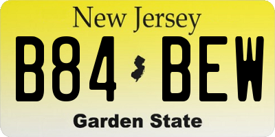 NJ license plate B84BEW