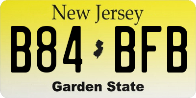 NJ license plate B84BFB