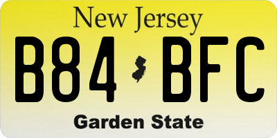 NJ license plate B84BFC