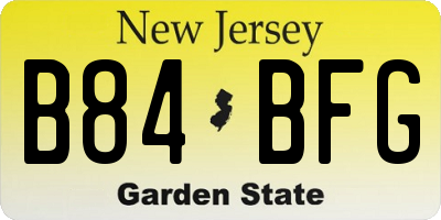 NJ license plate B84BFG