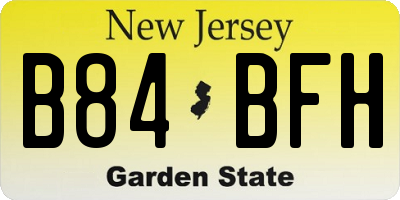 NJ license plate B84BFH