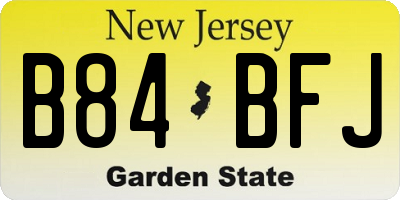 NJ license plate B84BFJ
