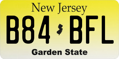 NJ license plate B84BFL