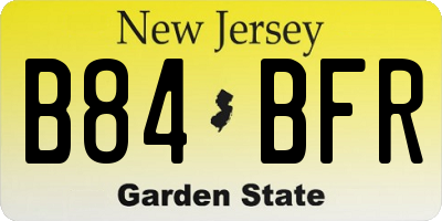NJ license plate B84BFR