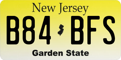 NJ license plate B84BFS