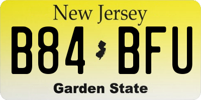 NJ license plate B84BFU