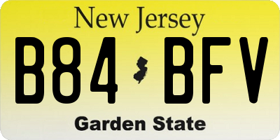 NJ license plate B84BFV