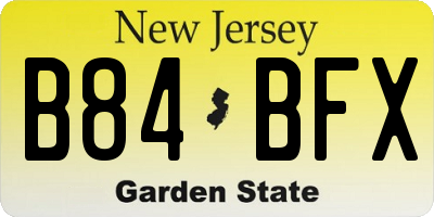 NJ license plate B84BFX