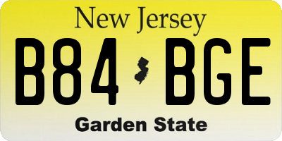 NJ license plate B84BGE