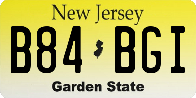 NJ license plate B84BGI