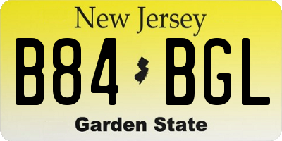 NJ license plate B84BGL