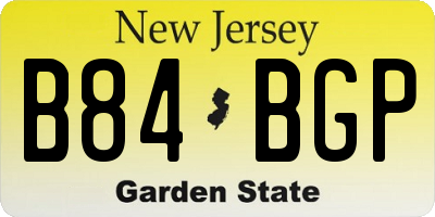 NJ license plate B84BGP