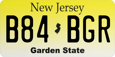 NJ license plate B84BGR