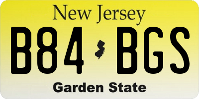 NJ license plate B84BGS