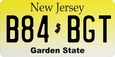 NJ license plate B84BGT