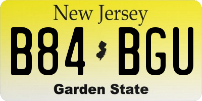 NJ license plate B84BGU