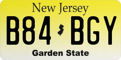 NJ license plate B84BGY