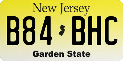NJ license plate B84BHC