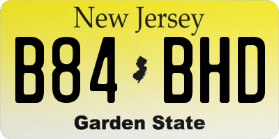 NJ license plate B84BHD