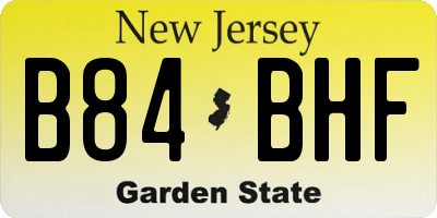 NJ license plate B84BHF