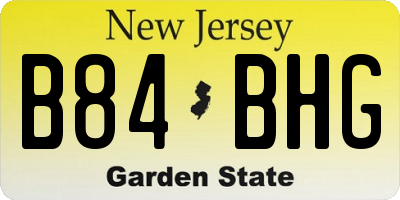 NJ license plate B84BHG