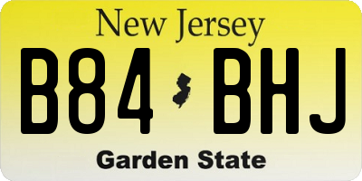 NJ license plate B84BHJ